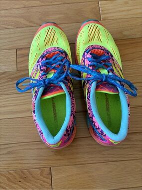 Asics Women’s Gel Noosa Neon Yellow Pink Blue Athletic Sneakers